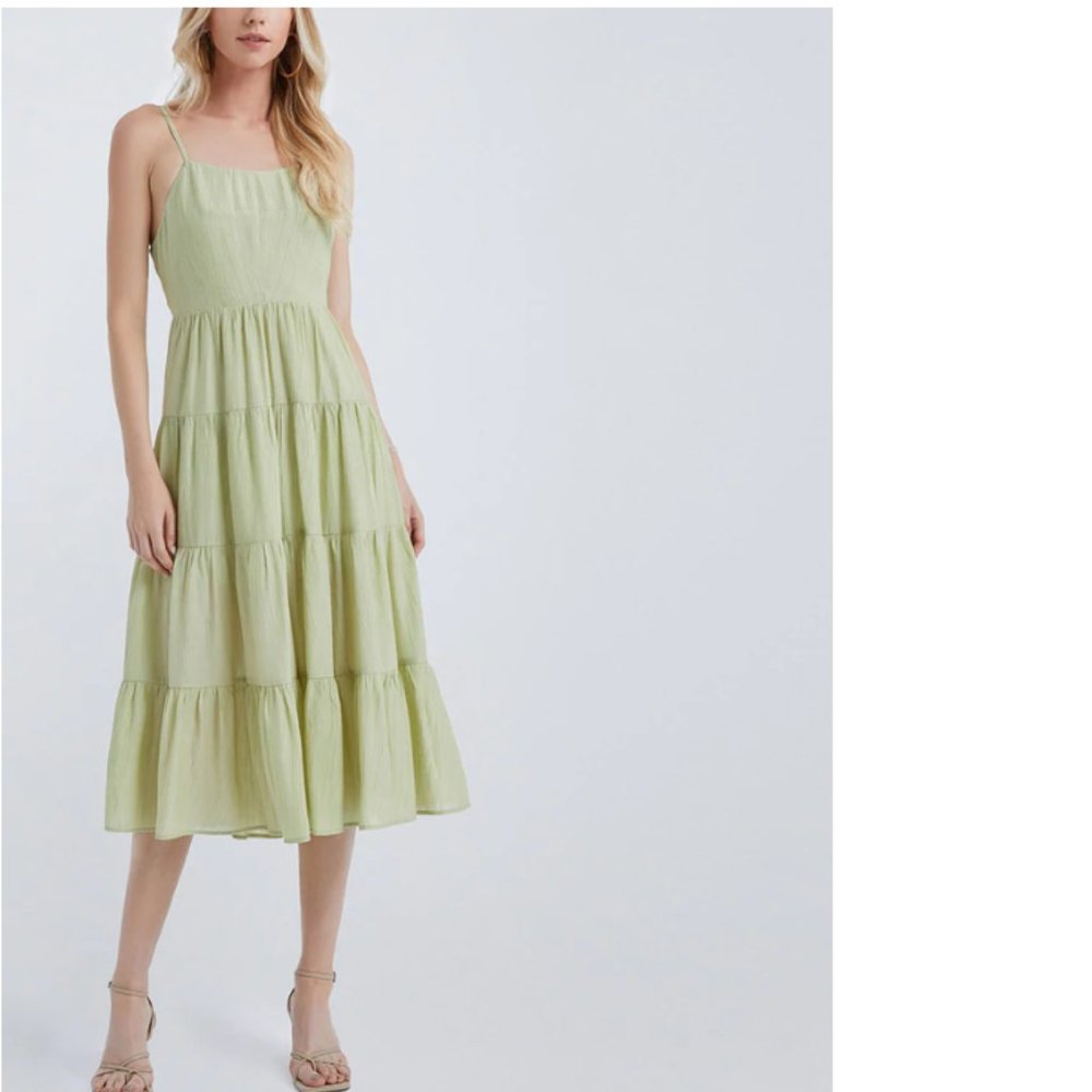 Urban Revivo Light Green Cami Smock Dresss